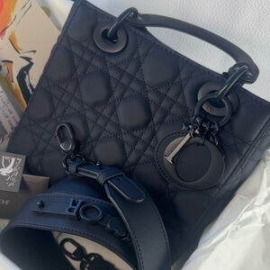 Lady Dior Ultra matte small size blue bag